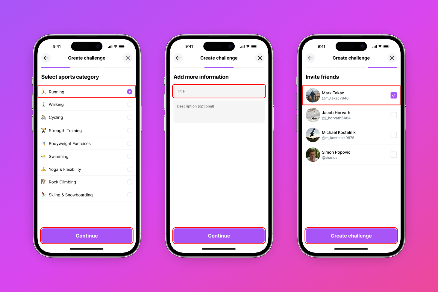 Creating a challenge