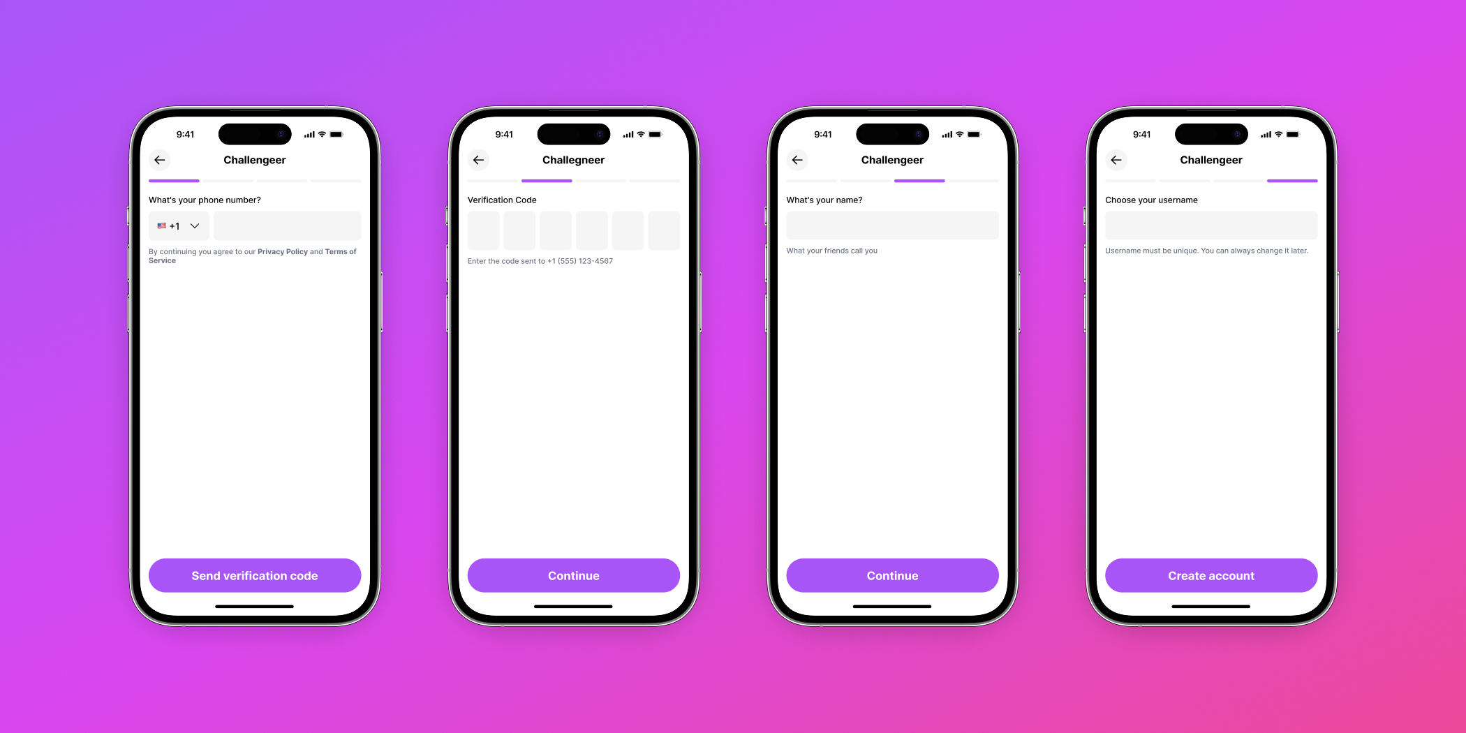 Challenger registration